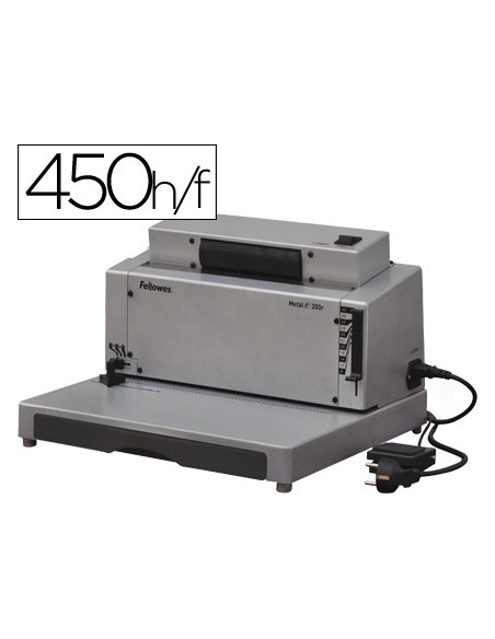 ENCUADERNADORA ELECTRICA ESPIRAL FELLOWES E-200R PERFORA 20 H ENCUADE