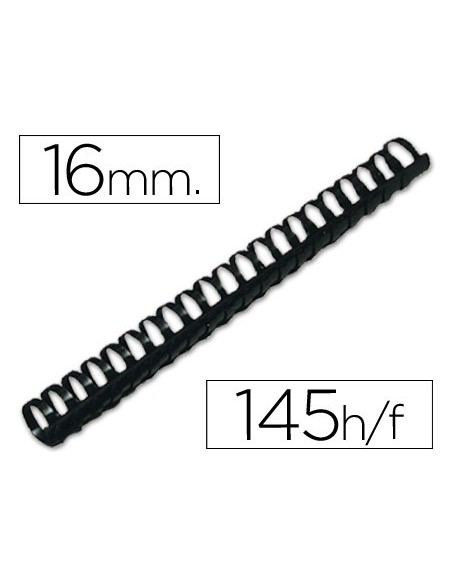 CANUTILLO Q-CON.RED.16 MM PLASTICO NEGRO CAP. 145 H 50 UD**14594