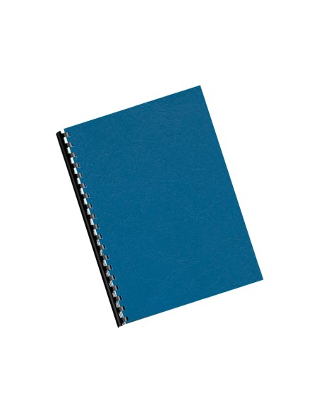 TAPA ENCUADERN Q-CON.CARTON DIN A4 AZUL SIMIL-PIEL 250 100UD**29128