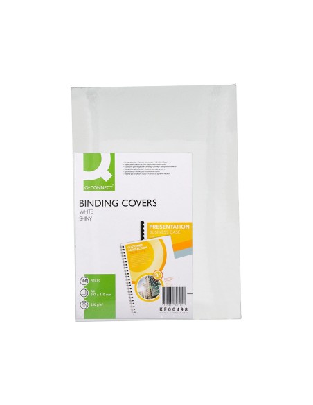 TAPA ENCUADER Q-CON.CARTON DIN A4 BLANCO BRILLANTE 215 100UD**29126