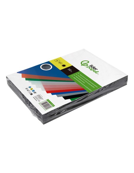 TAPA ENCUADERNACION PP DIN A4 NEGRA ESPESOR 0,8 MM PACK 50U**22530