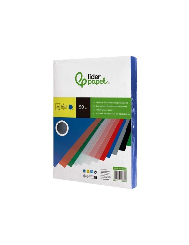 TAPA ENCUADERNACION PP DIN A4 AZUL ESPESOR 0,8 MM PACK 50**22531
