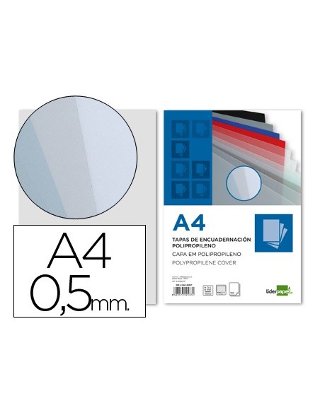 TAPA ENCUADERNACION PP DIN A4 AHUMADO ESPESOR 0,5 MM PACK 100**22537