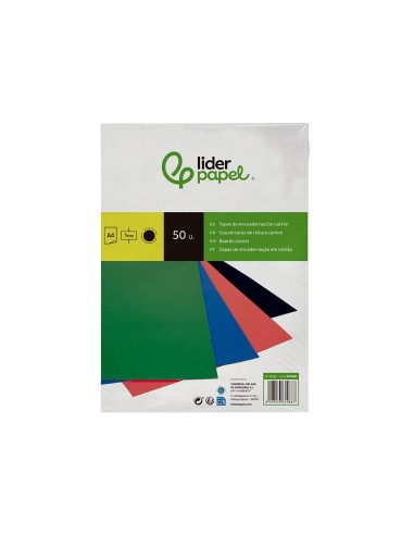 TAPA ENCUADERNACION CARTON GOFRADO DIN A4 1MM  NEGRO PACK 50**28072