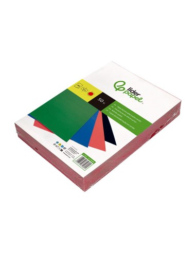 TAPA  ENCUADERNACION CARTON GOFRADO DIN A4 1MM ROJA PACK 50**28073