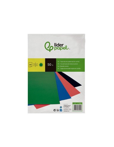 TAPA ENCUADERNACION CARTON GOFRADO DIN A4 VERDE-UD 50 UD.**28074