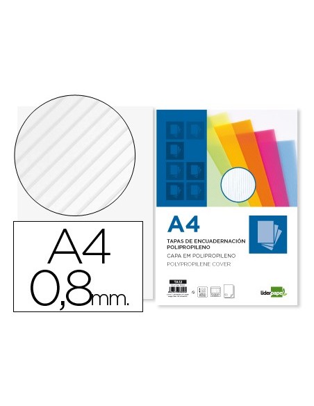 TAPA ENCUADERNACION PP ONDU DIN A4 TPTE.ESPESOR 0,8MM PACK 50**53892