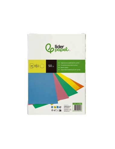 TAPA ENCUADERNACION  CARTON A4 0,9MM AM. FLUOR PQ.DE 50 UD.