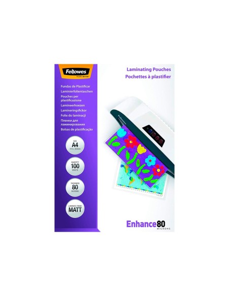 BOLSA DE PLASTIFICAR FELLOWES MATE DIN A4 80 MICRAS PACK 100 UNIDADES