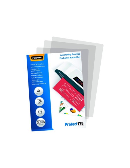 BOLSA PLASTIFICAR FELLOWES BRILLO A4 175 MICRAS PACK 100 UD.
