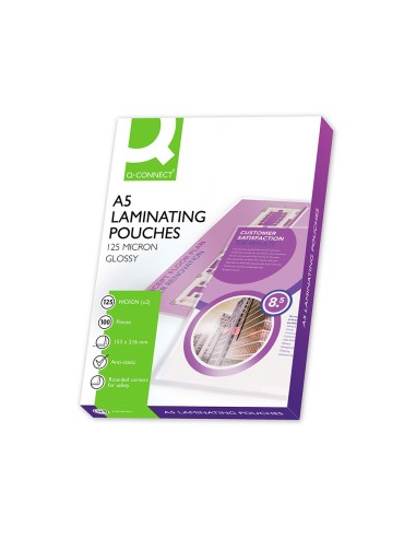 BOLSA PLASTIFICAR Q-CON.-153 X 216 MM 125 MC DIN A5 100UD**35837