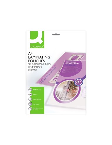 BOLSA PLASTIFI Q-CON.-303 X 216 MM 125 MC  A4 AUTOADH. PACK 25**34212