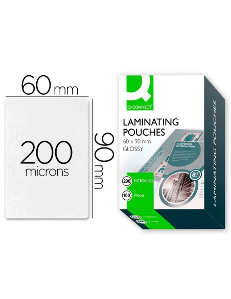 BOLSA PLASTIFICAR Q-CON.-90 X 60 MM 200 MC CARNET NIF 100UD**19465