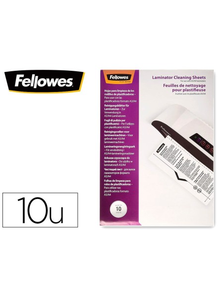 HOJAS DE LIMPIEZA PARA PLASTIFICADORA FELLOWES 5320604 10 H.