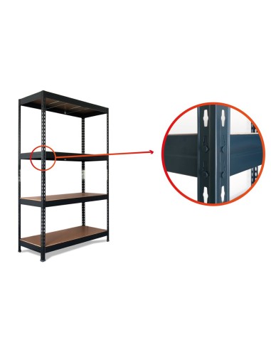 ESTANTERIA MET.AR STOCKER 200X200X70 CM 4 EST.450 KG SIN TORNILLOS