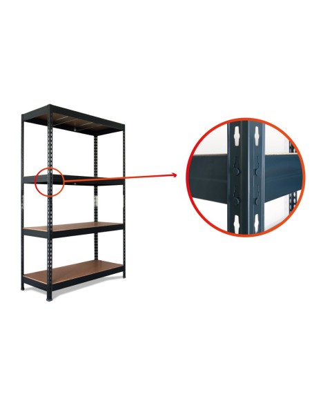 ESTANTERIA MET.AR STOCKER 200X200X70 CM 4 EST.450 KG SIN TORNILLOS