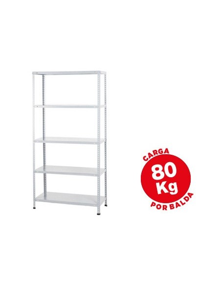 ESTANTERIA METALICA AR STORAGE 180X90X40 CM 5 ESTANTES 80 KG BL.