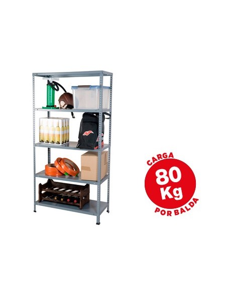 ESTANTERIA MET.AR STORAGE180X90X40 CM 5 EST.80 KG POR EST. GRIS