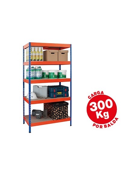 ESTANTERIA MET.AR STORAGE192X100X50CM 5 EST.300KG POR EST.