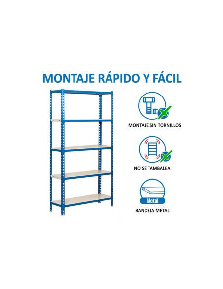 ESTANTERIA MET.SIMONRACK MINI 5/400 AZ./BL.5 EST.180KG 180X80X40