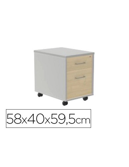 CAJONERA ROCADA 2 CAJ.SERIE STORE 58X40X59,5 CM AB02 AL./GRIS