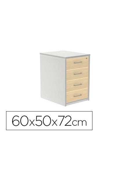 CAJONERA ROCADA C/4 CAJONES STORE 60X50X72 CM ACABADO AB04 AL/BL