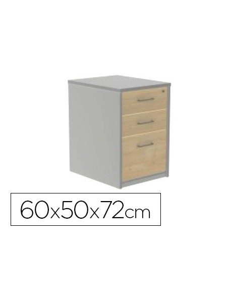 CAJONERA ROCADA C/3 CAJONES STORE 60X50X72 CM ACABADO AB04 AL/BL