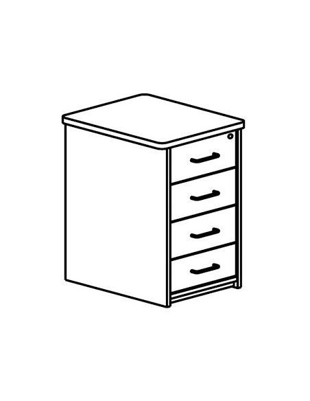 CAJONERA ROCADA C/4 CAJ.SERIE STORE 72X50X60 ACABADO AA01 HAYA/HAYA