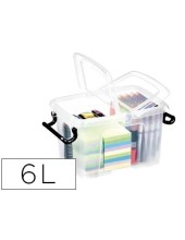 CONTENEDOR PLASTICO CEP 6L.305X224X182 MM TPTE.C/TAPA CIERRE HERM.