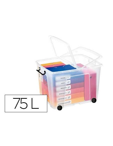 CONTENEDOR PLASTICO CEP 75L.485X600X415 MM TPTE.C/TAPA CIERRE HERM.4R