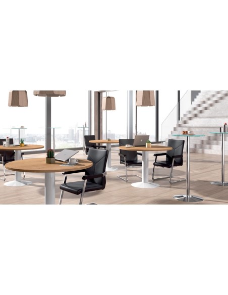 MESA REUNION ROCADA MEETING 3005ATW02 ACERO BL.GRIS 100CM.DIAM.