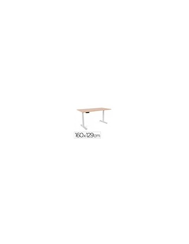 MESA ROCADA REG.ELECTRICA 129 CM ESTRUCTURA ACERO TABLERO 160 CM HAYA
