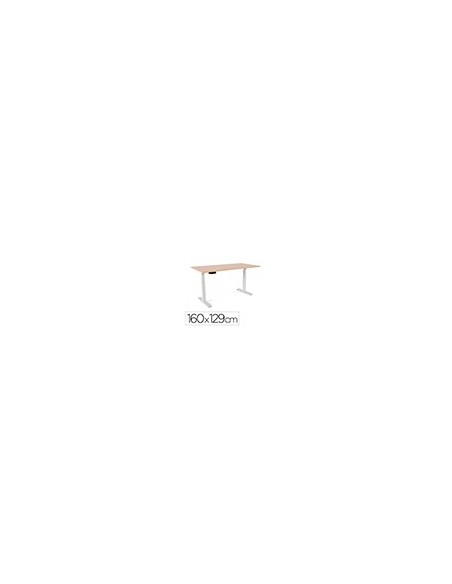 MESA ROCADA REG.ELECTRICA 129 CM ESTRUCTURA ACERO TABLERO 160 CM HAYA