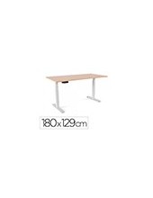 MESA ROCADA REG.ELECTRICA 129 CM ESTRUCTURA ACERO TABLERO 180 CM HAYA 2