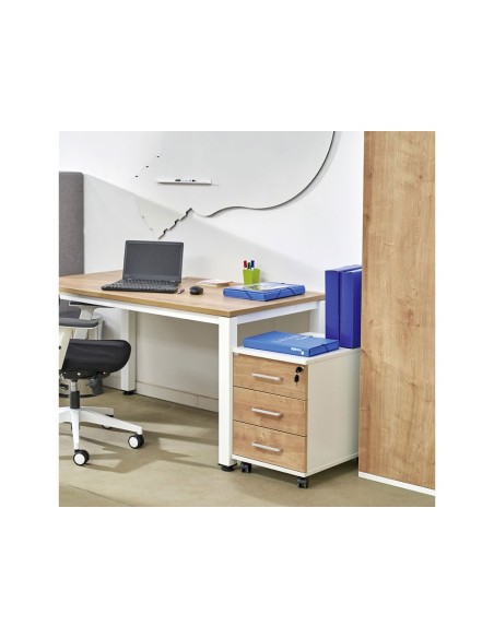 MESA OFICINA ROCADA EXECUTIVE 2002AD04 ALUMINIO/BL.160X80 CM