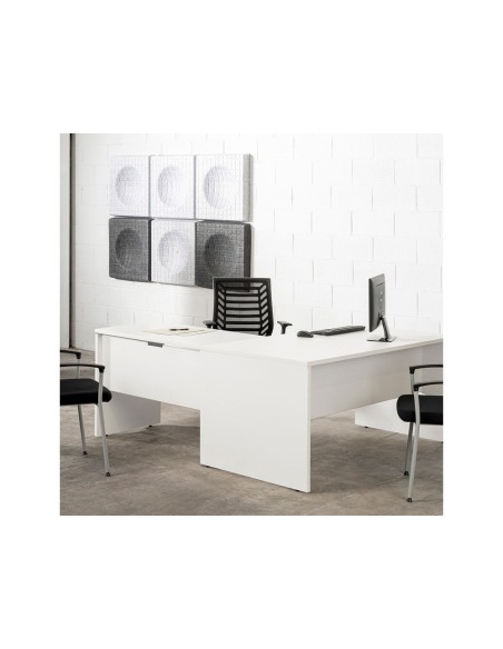 MESA OFICINA ROCADA WORK 140X80 CM ACABADO AW04 BLANCO/BLANCO