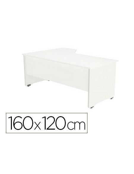 MESA ROCADA SERIE WORK 160X120 CM DERECHA ACABADO AW04 BLANCO/BLANCO