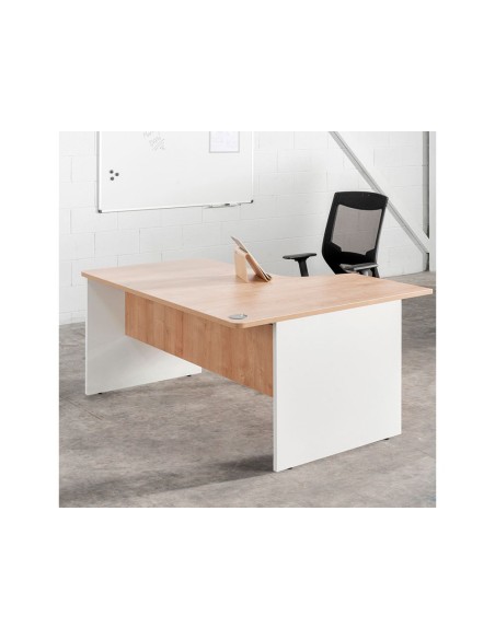 MESA ROCADA SERIE WORK 160X120 CM IZQUIERDA ACABADO AW04 BL/BL