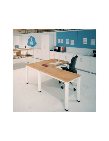 MESA DE OFICINA ROCADA EXECUTIVE 2002AD01 ALUMINIO /HAYA 160X80 CM