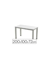 MESA DE OFICINA ROCADA EXECUTIVE 2005AD02 ALUMINIO /GRIS 200X100 CM 2
