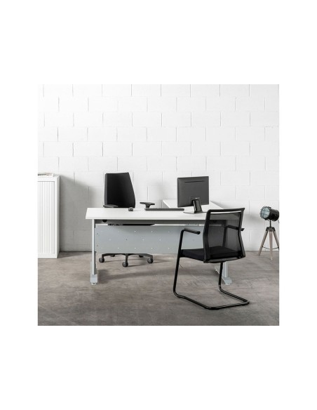 MESA DE OFICINA ROCADA METAL 2001AC04 ALUMINIO /BLANCO 140X80 CM