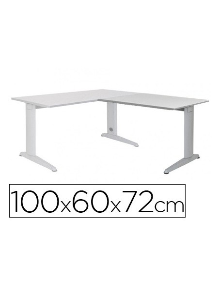 ALA MESA ROCADA METAL 60X 100 CM DER. O IZQ. AC02 ALUMINIO/ GRIS