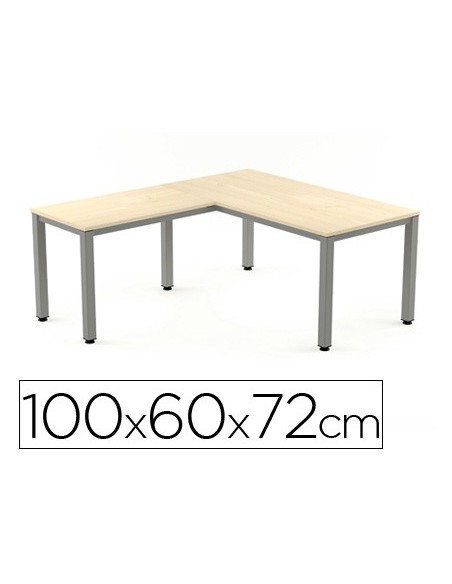 ALA MESA ROCADA EXECUTIVE 60X 100 CM DER. O IZQ. AD01 ALUMINIO/ HAYA