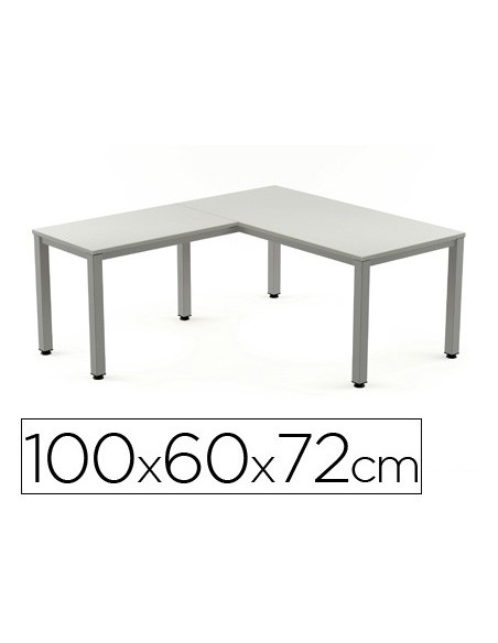 ALA MESA ROCADA EXECUTIVE 60X 100 CM DER. O IZQ. AD02 ALUMINIO/ GRIS