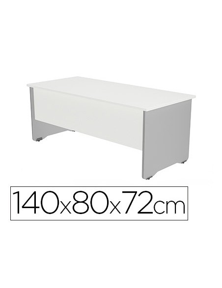 MESA OFICINA ROCADA WORK 140x80 CM ACABADO AB04 ALUM/BL 2001AB04