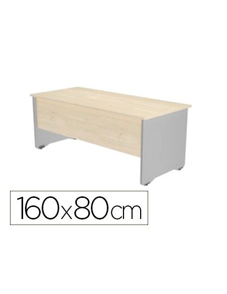 MESA OFICINA ROCADA WORK 160x80 CM ACABADO AB04 ALUM/BL 2002AB04