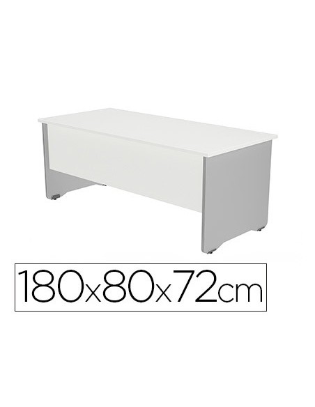 MESA OFICINA ROCADA WORK 180x80 CM ACABADO AB04 ALUM/BL 2003AB04