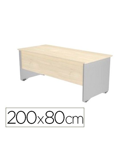 MESA OFICINA ROCADA WORK 200x80 CM ACABADO AB04 ALUM/BL 2004AB04