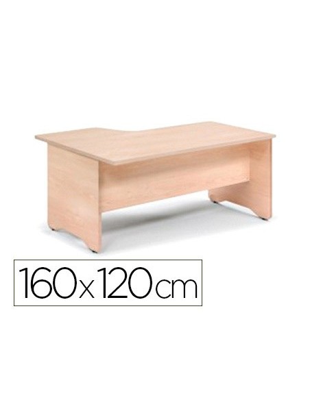 MESA ROCADA WORK 160X120 CM DER.AB02 ALUM/GRIS 2051AB02