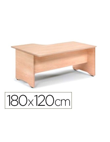 MESA ROCADA WORK 180X120 CM DER.AB02 ALUM/GRIS 2052AB02